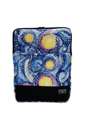 15-15,6 Inç Van Gogh Desenli Lacivert Unisex Macbook/Laptop/Notebook/Evrak Kılıfı TYC00430167224