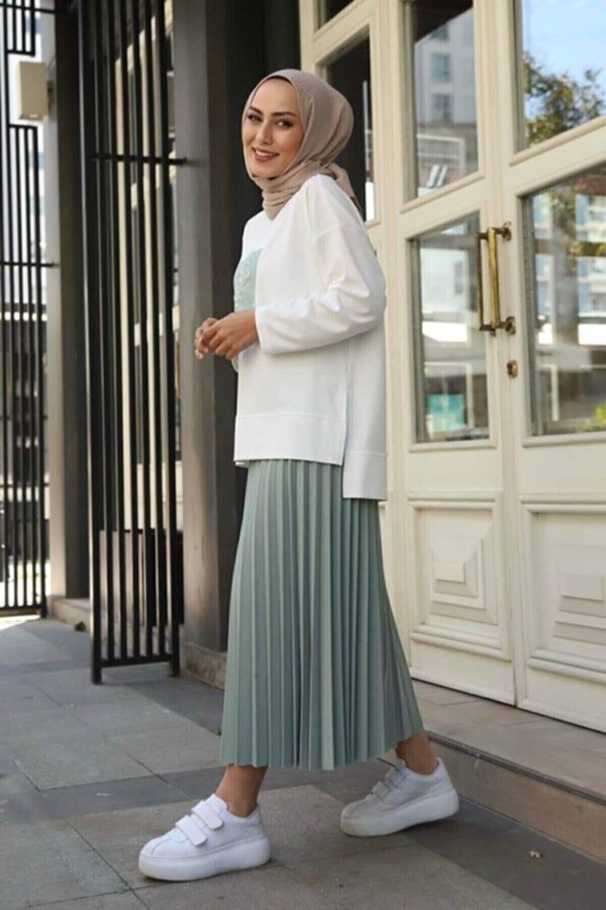 MODA HEVRA Piliseli Etekli Takım Baskılı RN6939