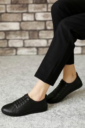 Siyah - Pelle Deri Kadın Ayakkabı 303