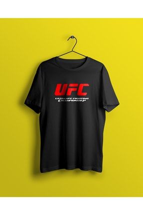 Unisex Siyah Ufc Baskılı T-shirt SYHYCHYSEZO4001140