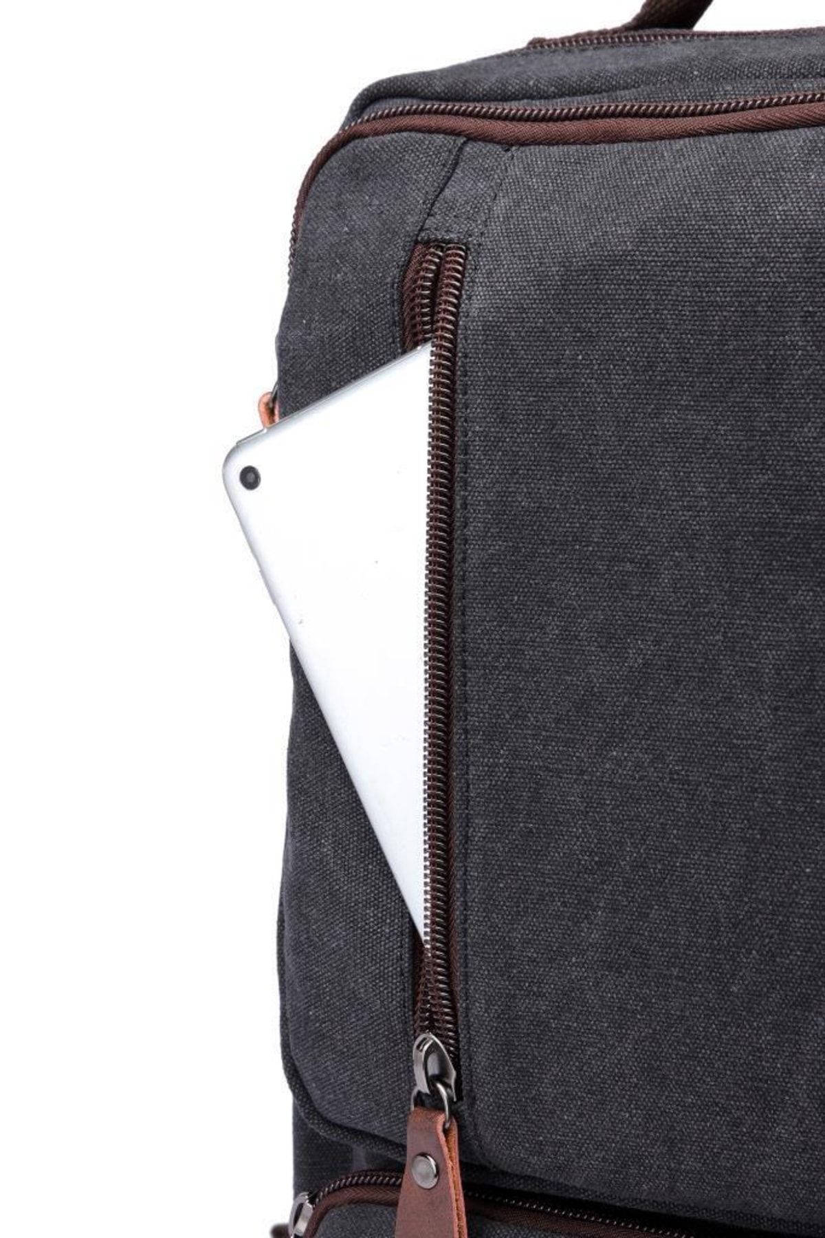 C-Active 1260 Kanvas Kumaş Büyük Boy Sırt Çantası - Siyah