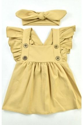3/18 Ay Kız Bebek Elbise Kıyafetleri Gabriela Bandanali Yazlık Bebek Giyim Modelleri Gde318e