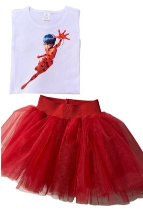 Mucize Uğur Böceği Ladybug Kostüm,kırmızı Tütü Etek,lady Bug Kostüm 1g