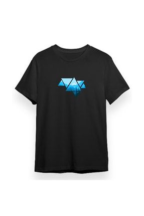 Siyah Unisex Basic Yuvarlak Yaka Kısa Kollu T-shirt KH-2879