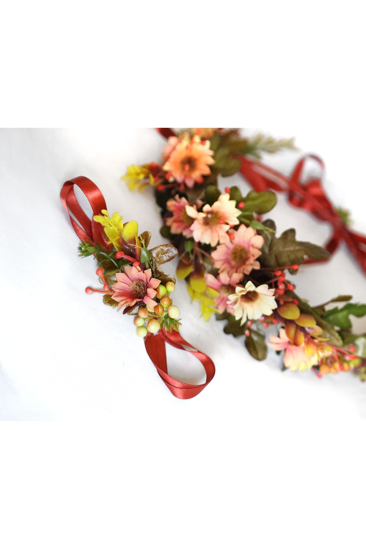 htk butik Çiçekli Taç, Anne Bebek Lohusa Tacı, Bebek Tacı, Bebek Saç Bandı, Lohusa Seti fotoğrafı 5 (önizleme)