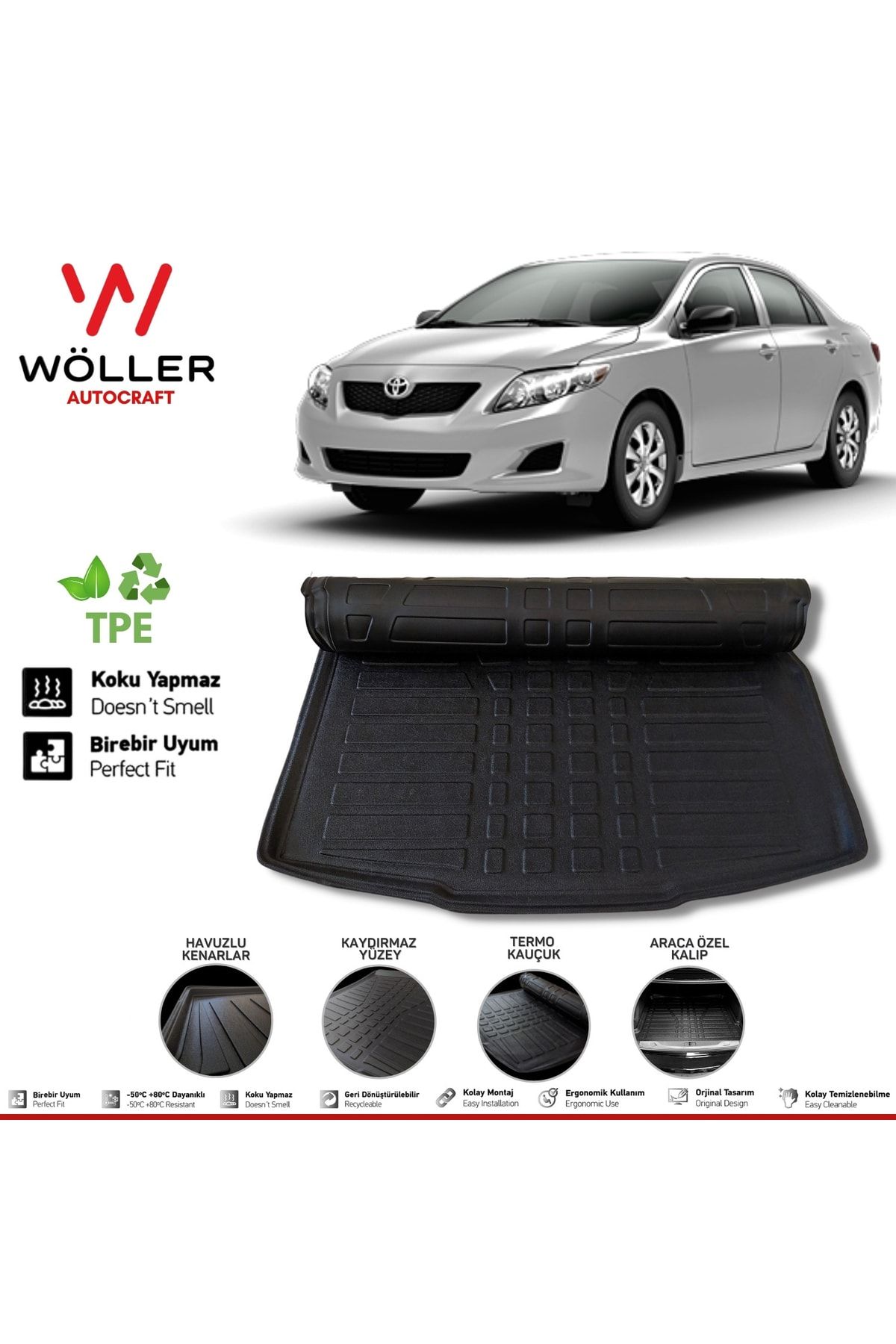 Багажный пул Wöller Toyota Corolla с 2007 по 2012 год 3d Ultraflex Flexible wöllerultraflex103