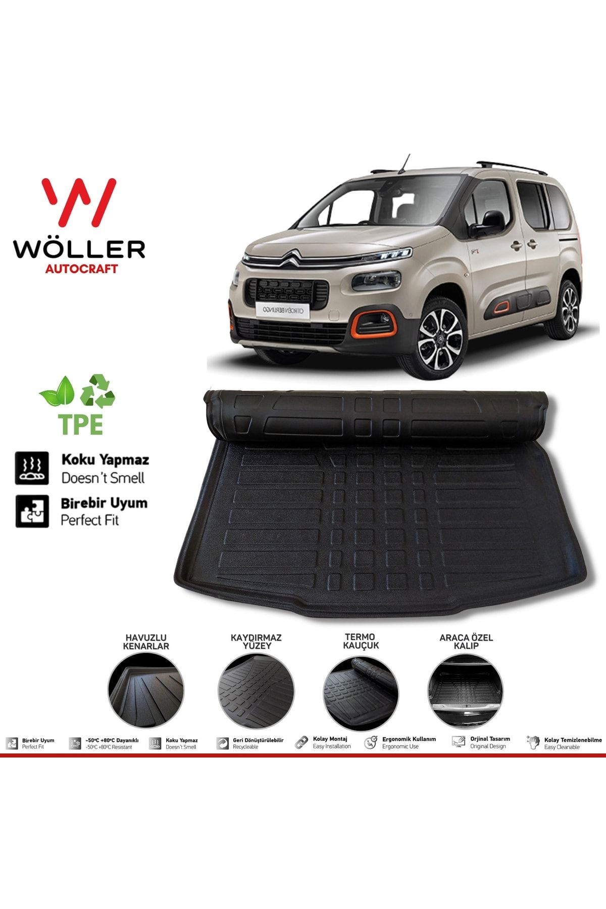 Багажный пул Wöller Citroen Berlingo после 2019 года 3d Ultraflex Flexible wöllerultraflex069