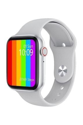 Iphone 11,12 Pro Max Uyumlu Yeni Nesil Şık Tasarımlı Watch 6 Plus Beyaz Akıllı Saat Yan Tuş Aktif HNSW26B-2