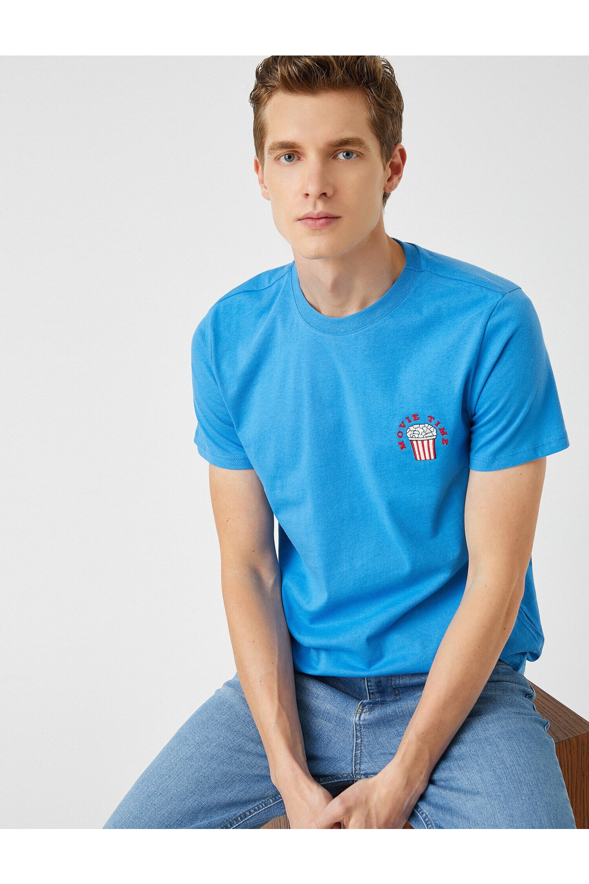 Koton T-Shirt Dunkelblau Regular Fit Fast ausverkauft