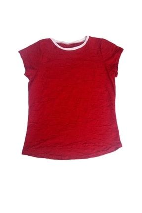 Kız Çocuk Kırmızı Jakarlı T-shirt 8692018-1241
