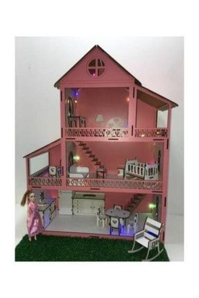 Belinay Işıklı Bahçeli Ve Bebek Hediyeli Barbie Oyun Evi ZEYCNLAZR