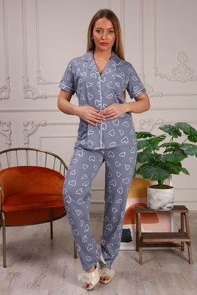 Ladymina Penye Kadın Kısa Kol Pijama Takımı 25301