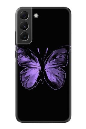 Samsung Galaxy S21 Fe Kılıf Resimli Desenli Silikon Güzel Seri Black Butterfly 1879 yeniseris21fepl5