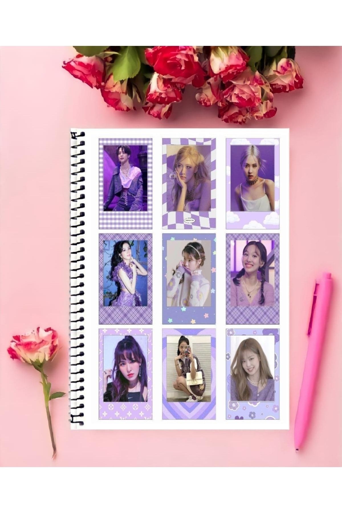 animeandyourworld-Blackpink Notebook 1 Piece Special Design A4 Size 21*29 Cm Wired Striped Large Size Notebook 2