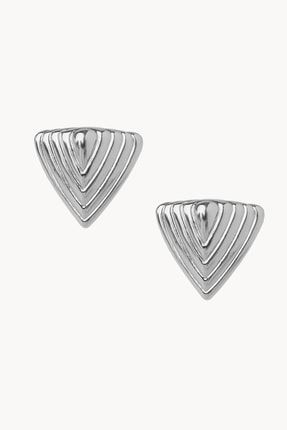 Üçgen Geometrik Küpe Gümüş Kaplama STEUCG002