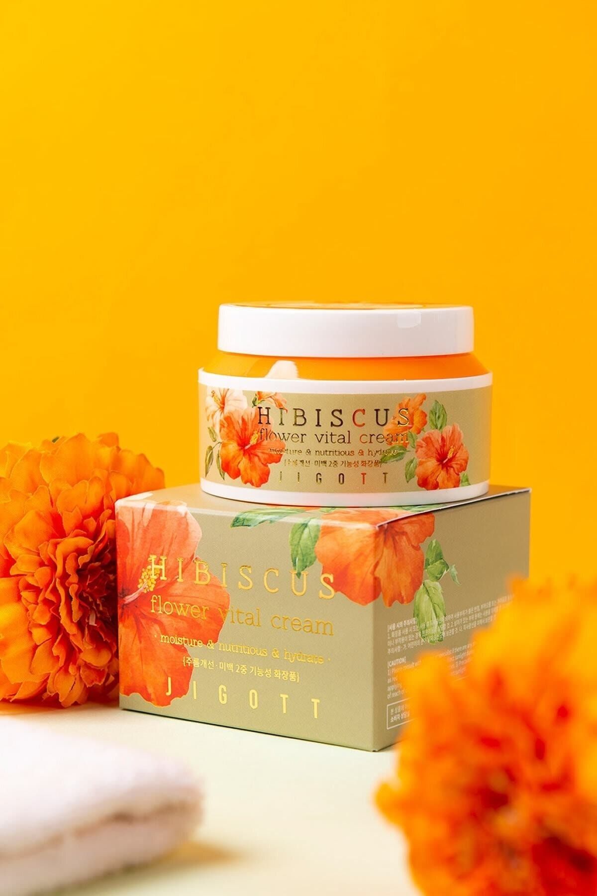 Jigott-Flower Series 100 ml - Hibiscus Flower Extract, Moisturizing, Nourishing and Revitalizing Cream 4