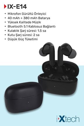 Kablosuz Bluetooth Airbuds Siyah IX-E14