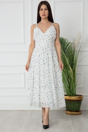 Kadın Askılı Maxi Şifon Elbise 2201 21Y69097H86