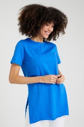 Kadın Mavi Basic T-shirt Ab-y38100mrk AB-Y38100MRK
