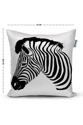 Home Zebra Desen 3d Digital Baskılı Dekoratif Kırlent Kılıfı SKL1565KRLNT