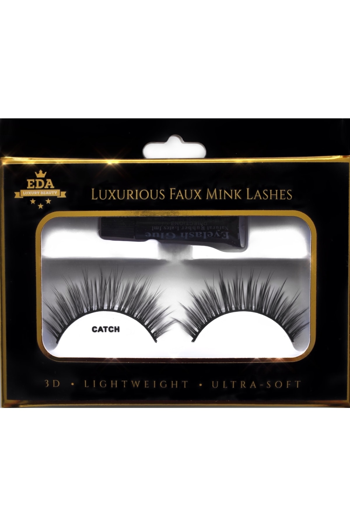 Catch Natürel 3d Faux Mink Takma Kirpik Lüks Doğal Medium Orta Boy Seyrek Vegan False Eyelashes