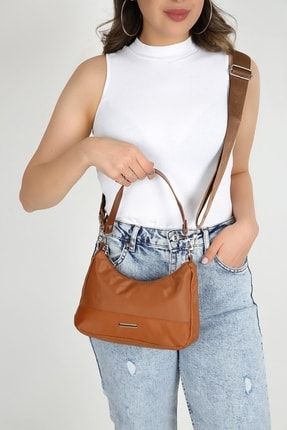 Kadın Taba Saten Çok Yönlü Kullanıma Uygun Baget Çanta Ebru5434