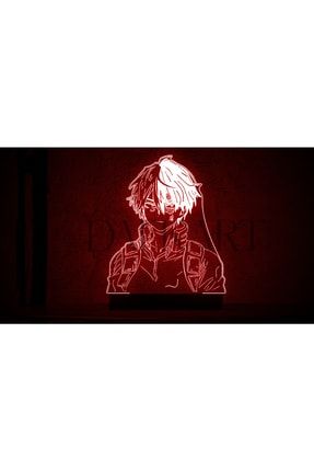My Hero Academia Shoto Todoroki Kumandalı 16 Renk Rgb Led Dekoratif Anime 3d Masa Lambası Lamp21