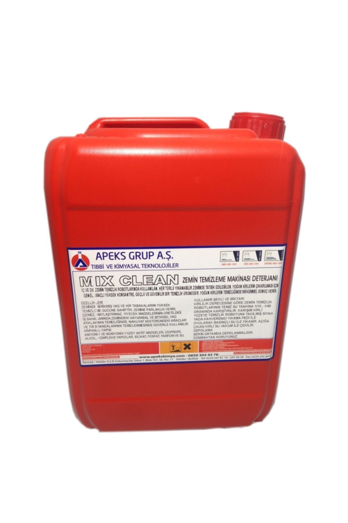 APEKS Zemin Temizleme Makinası Deterjanı (mıx Clean - Konsantre) 5 Kg