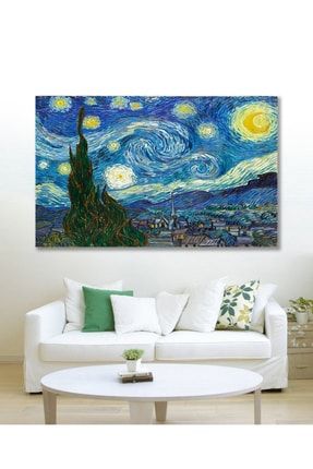 50x70 Van Gogh Yıldızlı Gece Duvar Kanvas Tablo HDKV081397