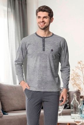 Zibaru Erkek Uzun Kollu Lacivert Ceyizlik Pijama Takimi Trendyol