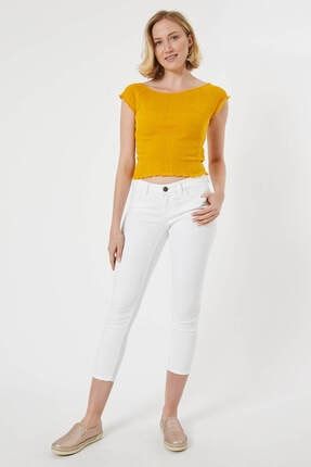 Beyaz Renk Slim Fit Kadın Pantolon 1127-13211