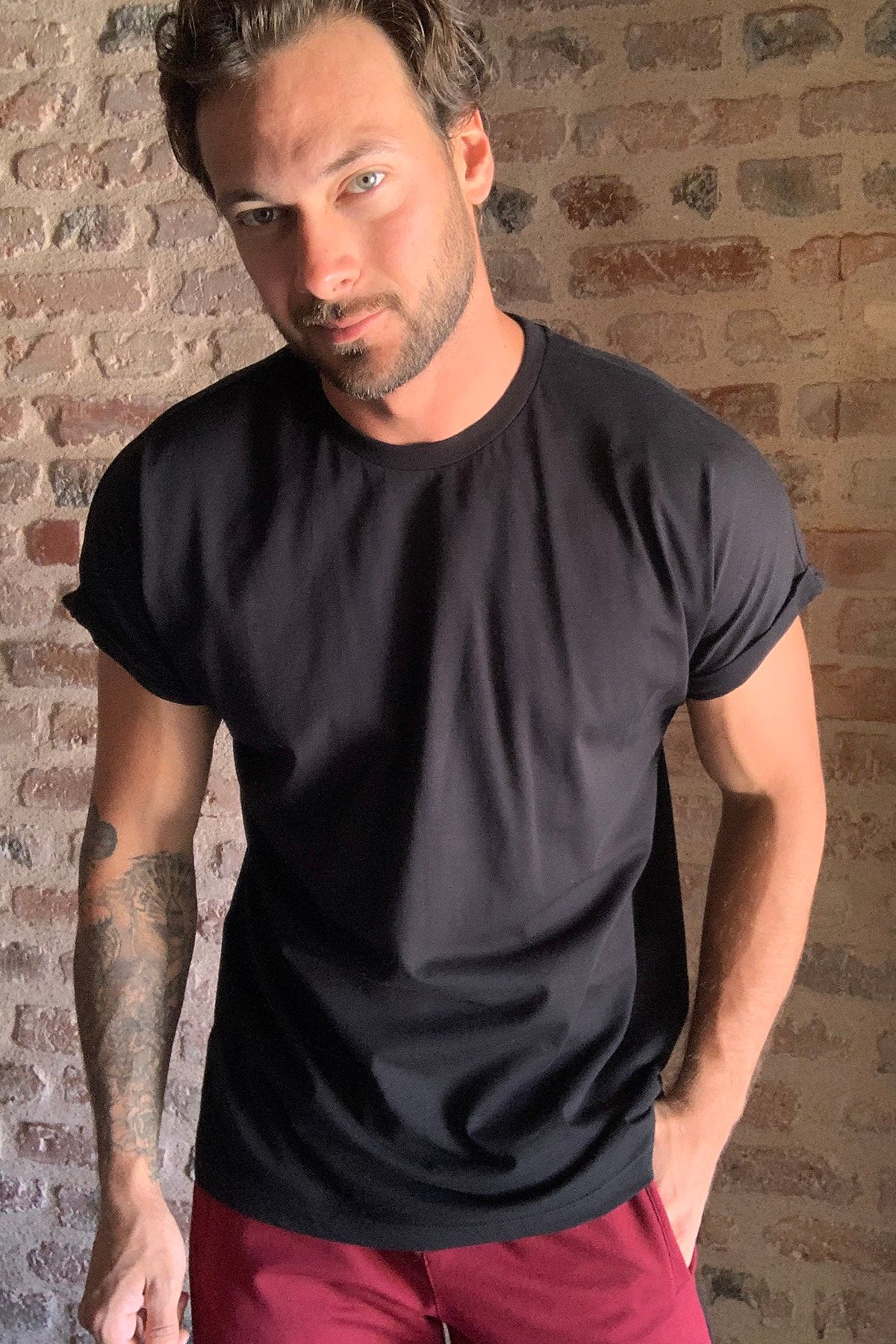 Echerchi Erkek Beyaz Kolsuz Kapusonlu T Shirt Trendyol