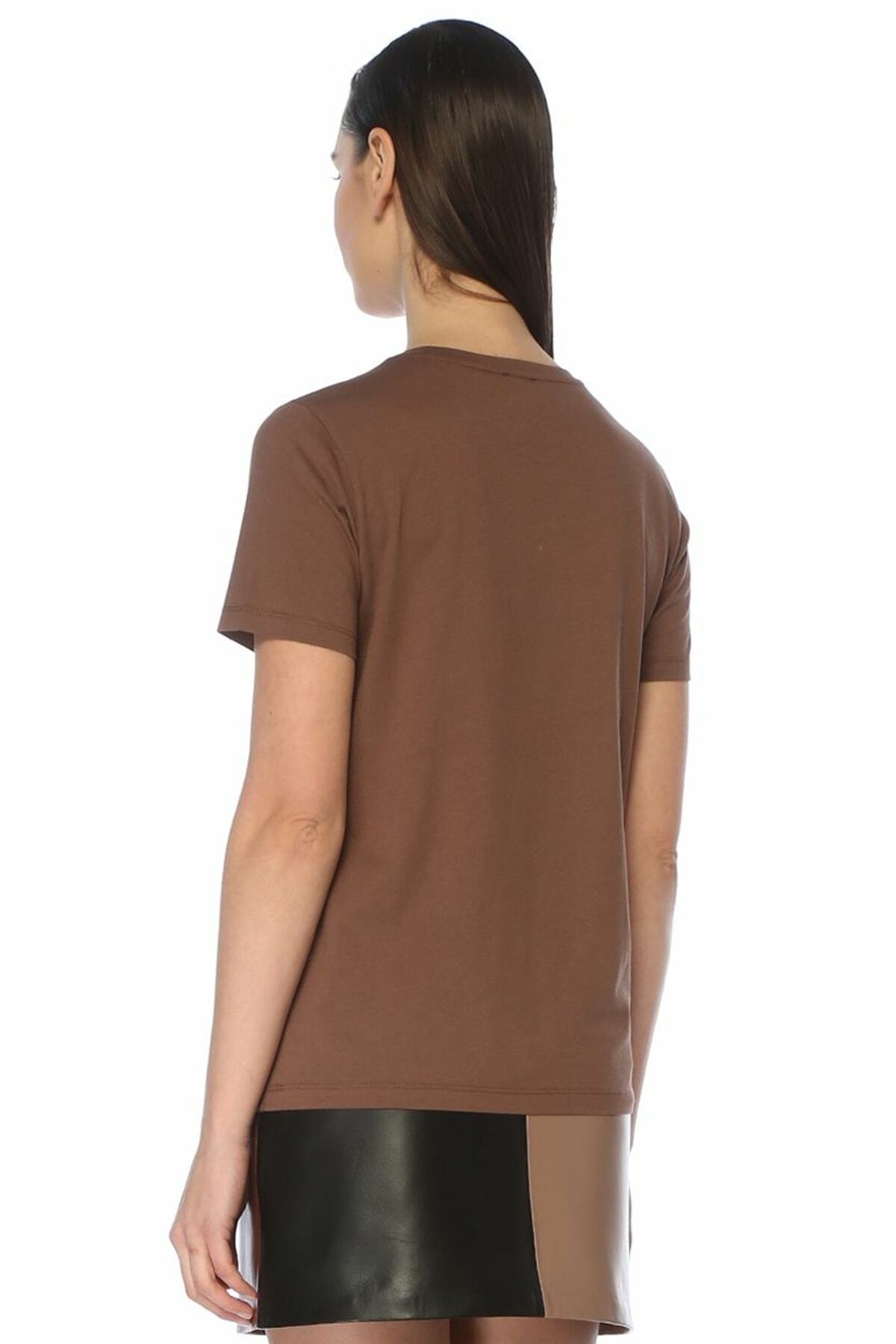 Beymen Club-T-Shirt mit Stein-Print in Sonnenuntergangsbraun 3