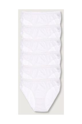 Kadın Beyaz 6'lı Paket Bikini Külot ELF568T0635CCM6