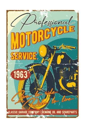 Klasik Motor Retro Vintage Ahşap Poster 20340020