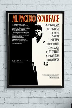 Scarface-yaralı Yüz Film Afişi Çerçeveli Tablo 2 (40x50cm) PSTRMNYC11469