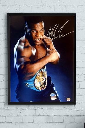 Mike Tyson Dövüş Çerçeveli Tablo (50x70cm) PSTRMNYC11173