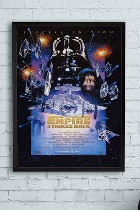 Star Wars The Empire Strikes Back-yıldız Savaşları Imparator Film Afişi Çerçeveli Tablo (50x70cm) PSTRMNYC11622