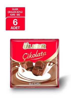 Sütlü Kare Çikolata 60 gr X 6 Adet 8690504961598