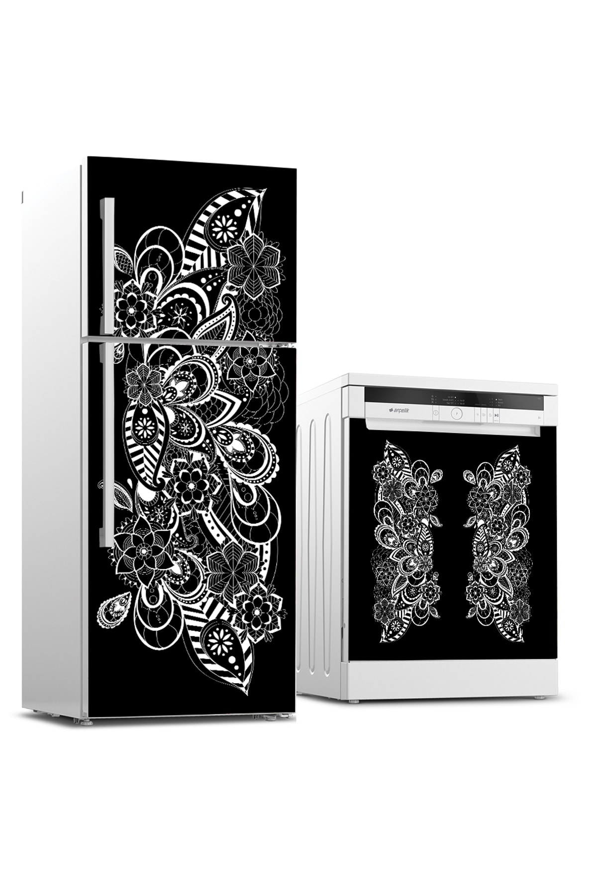 Refrigerator And Dishwasher Set Sticker 0343