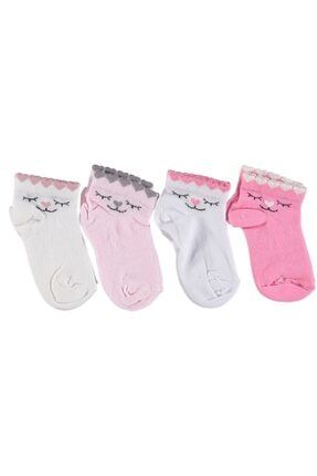 12'li Paket Kız Bebek Penye Patik Çorap Cotton pandabebe