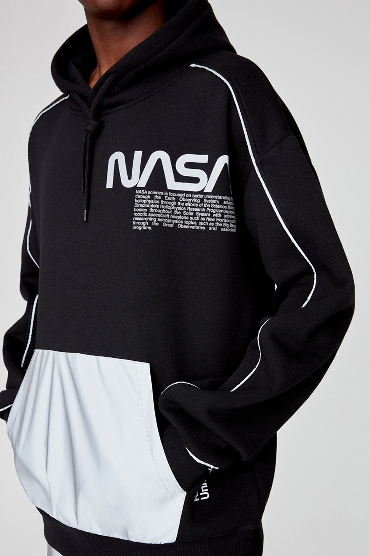 Pull & Bear Erkek Siyah Reflektör Cepli Kapüşonlu Nasa ...