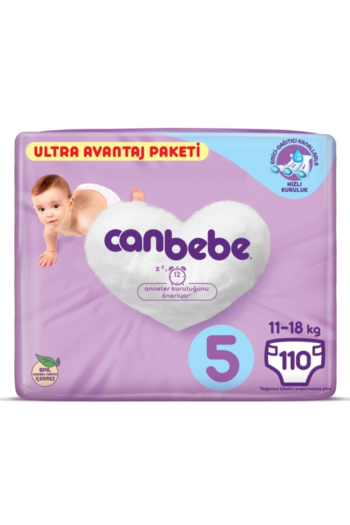 Canbebe Bebek Bezi 5 Beden Junior Ultra Avantaj Paket 110 Lu