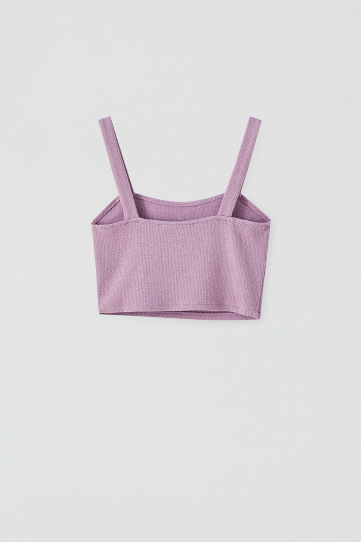 Pull Bear Kadin Ajurlu Orgu Detayli Askili Crop Top 09244318 Trendyol