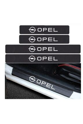 Opel Carbon Fiber Kapı Eşiği Yazısı Sticker 4 Adet Siyah1b412