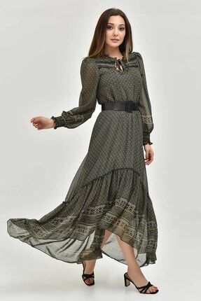 modakapimda kadin yesil kemerli sifon
