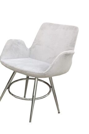 Sandalye Maki Kollu Beyaz Model Dökme Sünger Metal Transmisyon Çelik Nikelaj Babyfac Kumaş El Yapım Bengi Sandalye Maki Kollu Dökme Sünger