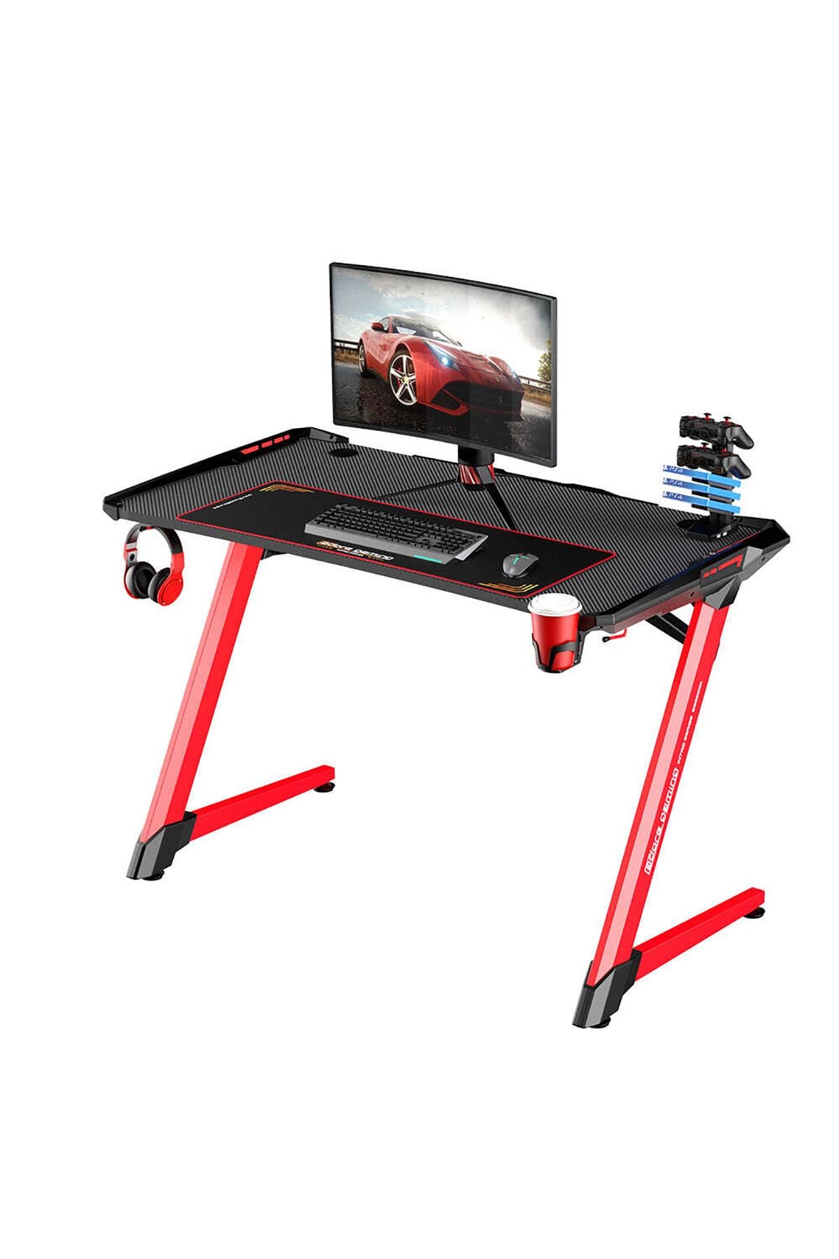 Adore Mobilya Adore Gaming Intro Rgb Oyuncu Masasi Agt 120 Qk 1 Karbon Celik Govde Siyah Kirmizi Trendyol