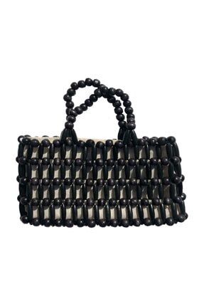 Kadın Tiny Bag Siyah Ahşap Boncuk Çanta 001 SUNPIECESTINY001