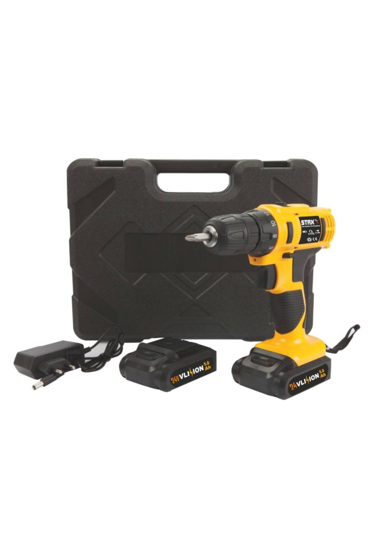 STAXX POWER Pro 24 V 5 Ah Li-on Darbesiz Çift Akülü Şarjlı Vidalama Matkap Led Işıklı Uç
